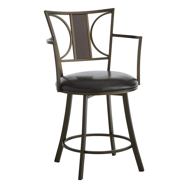 Providence Renata Oversized Faux Leather Counter Stool, 24"