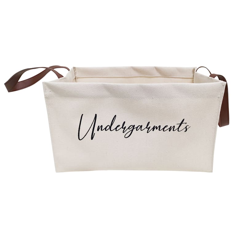 Rectangle CLST Fabric Canvas Basket White, Medium