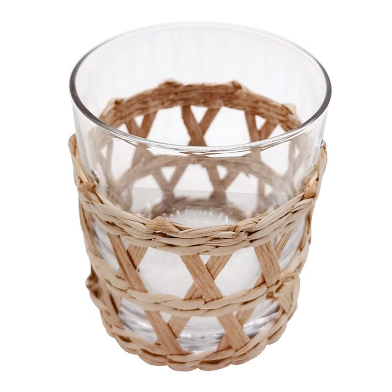 Grace Mitchell Seagrass Wrapped Double Old Fashioned Glass