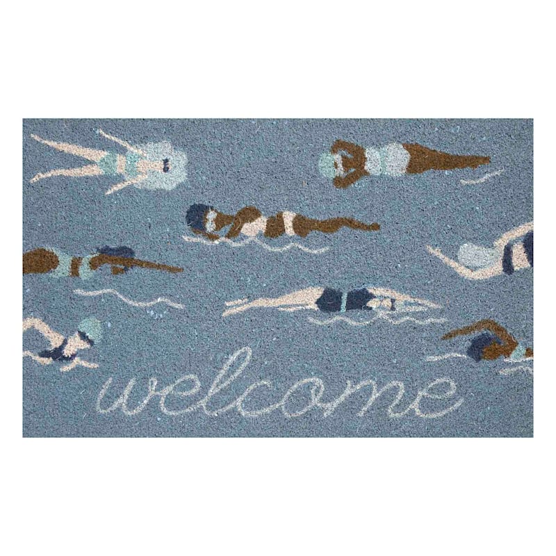 Ty Pennington Swimmers Welcome Coir Doormat, 18x30