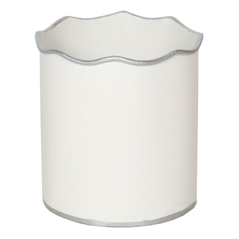 Grace Mitchell White with Silver Edges Pencil Cup