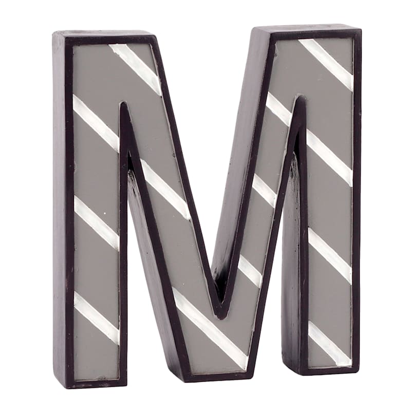 5" Striped Monogram Letter, M