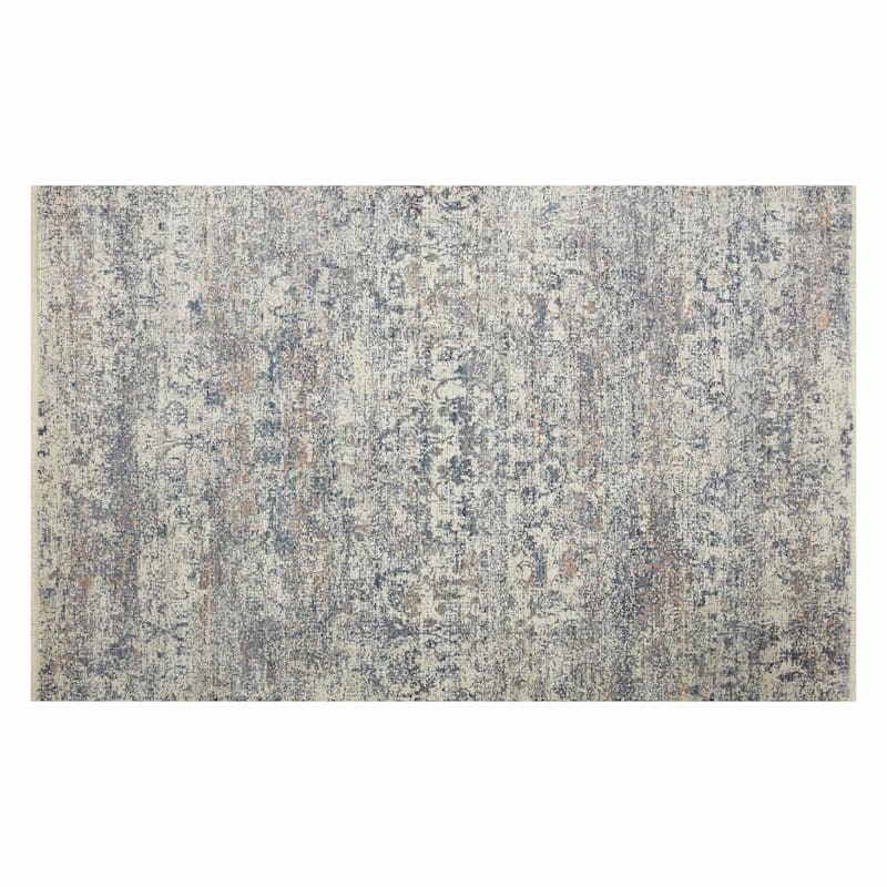 (A476) Honeybloom Blue Abstract Area Rug, 8x10