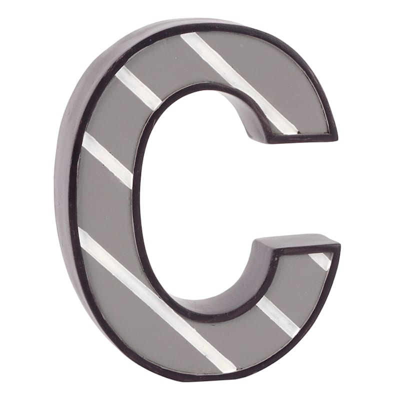 5" Striped Monogram Letter, C