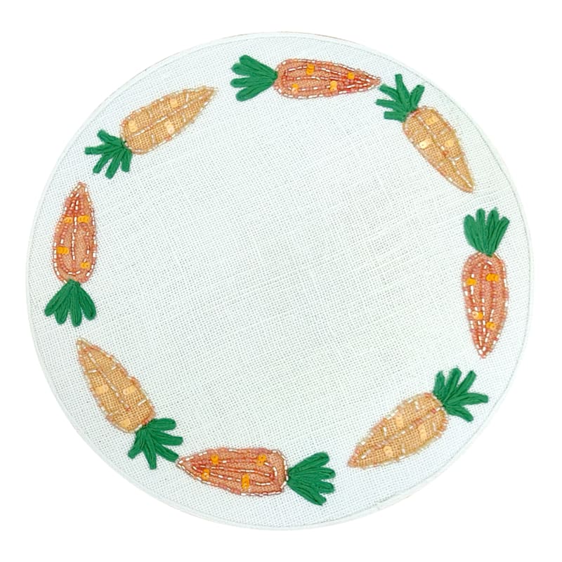 Beaded Easter Carrot Round Placemat, 14"