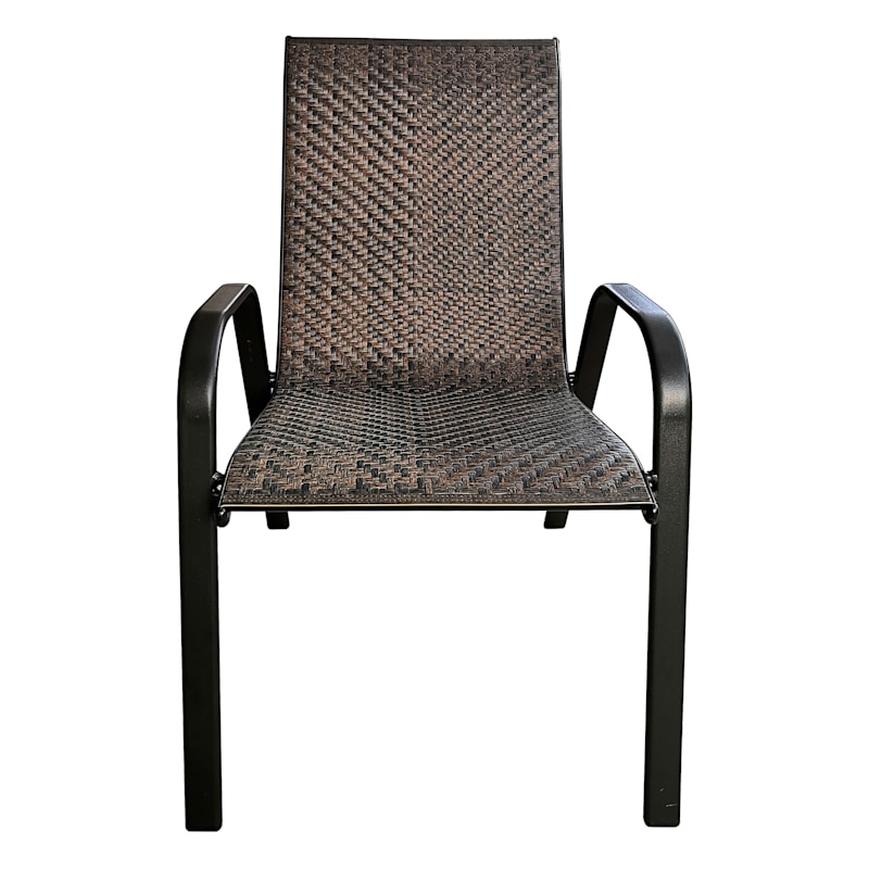 Stackable Brown Outdoor Woven Wicker Chair