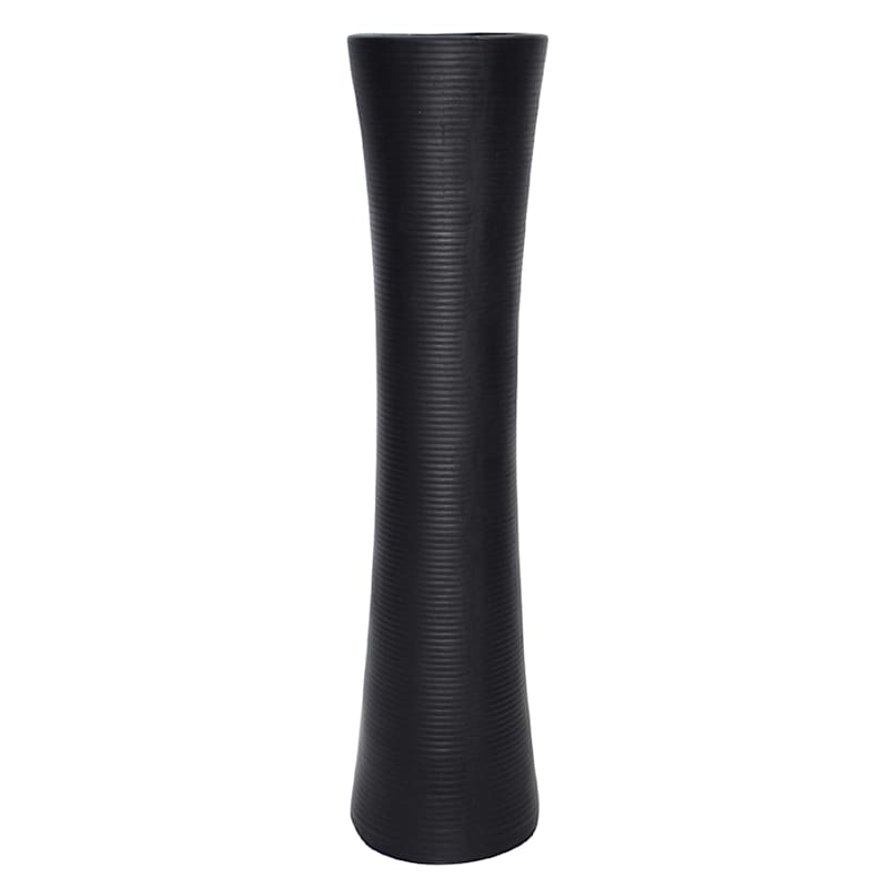 Black Cylinder Floor Vase, 29.5"