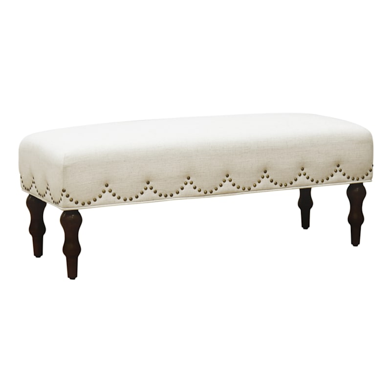 Grace Mitchell Ellery Bench with Scalloped Nailheads