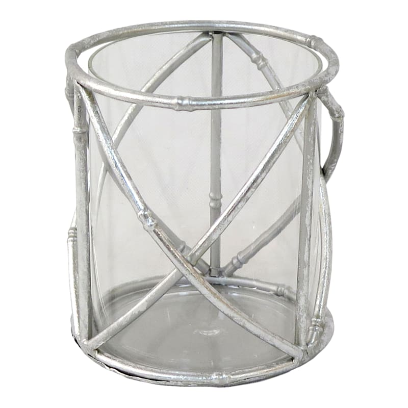 Grace Mitchell Metal & Glass Candle Holder, 6"
