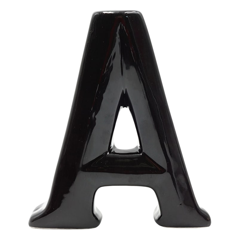 6" Black Ceramic Letter, A