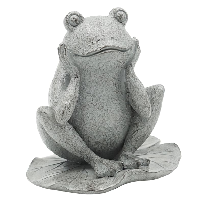 Grace Mitchell Outdoor Frog on Lily Pad Figurine, 6.5"