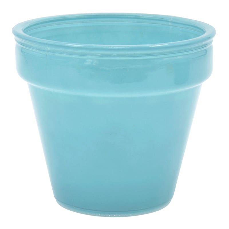 Ty Pennington Indoor Blue Glass Pot, 6"
