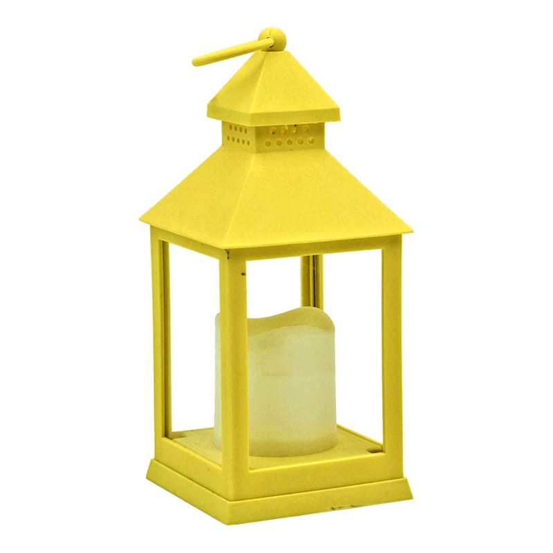LED Candle Weatherproof Yellow Lantern, 10"