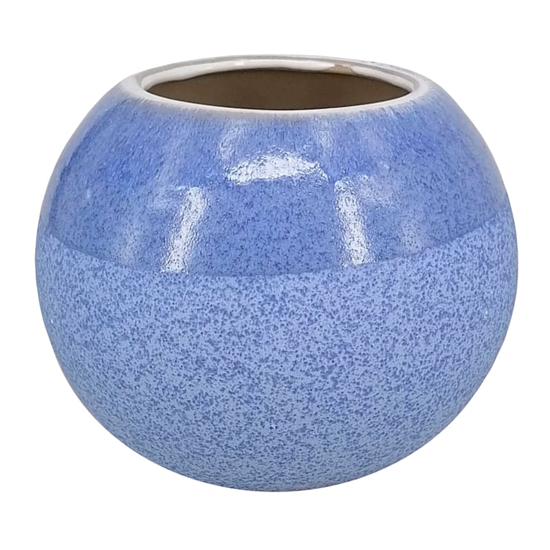 Speckled Blue Ceramic Pot, 5.5"