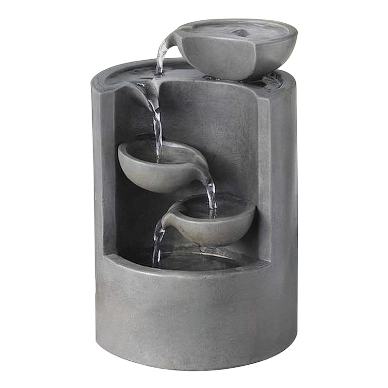 Resin Cylinder 4-Tier Tabletop Fountain
