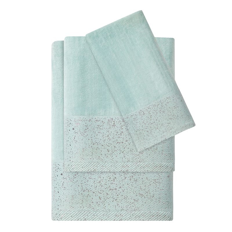 Laila Ali Pixie Dust Fingertip Towel, Aqua