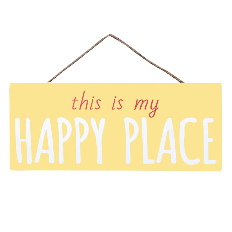 Happy Place Metal Wall Sign, 12"
