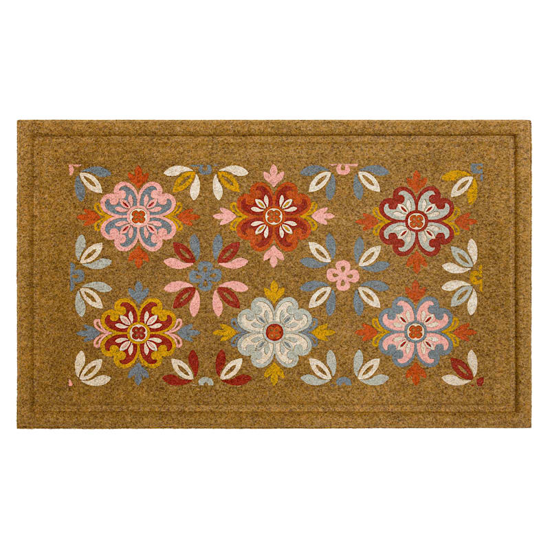 Painted Medallion Coir Doormat, 18x30