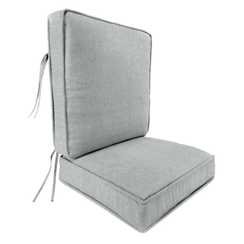 2-Piece Tahiti Silver Outdoor Gusseted Deep Seat Cushion