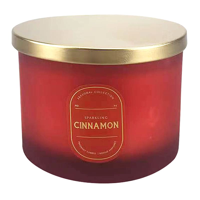 Sparkling Cinnamon Scented 3-Wick Glass Candle, 16oz
