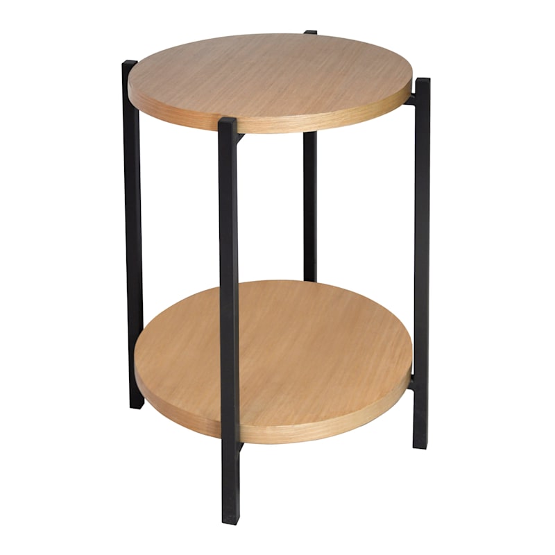 Sienna Wood Metal Accent Table At Home, Wood And Metal Hudson Pub Tableware Set