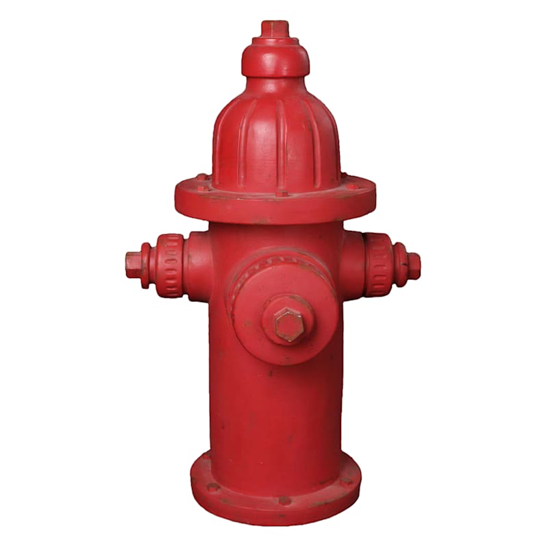 Red Fire Hydrant Outdoor Garden Statue, 21"