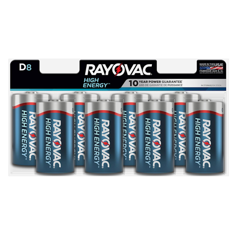 Rayovac 8-Pack High Energy D Batteries