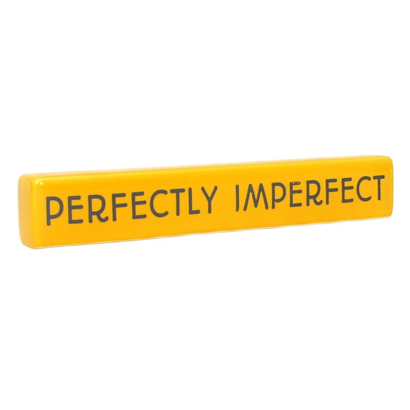 Perfectly Imperfect Yellow Block Sign, 2x12