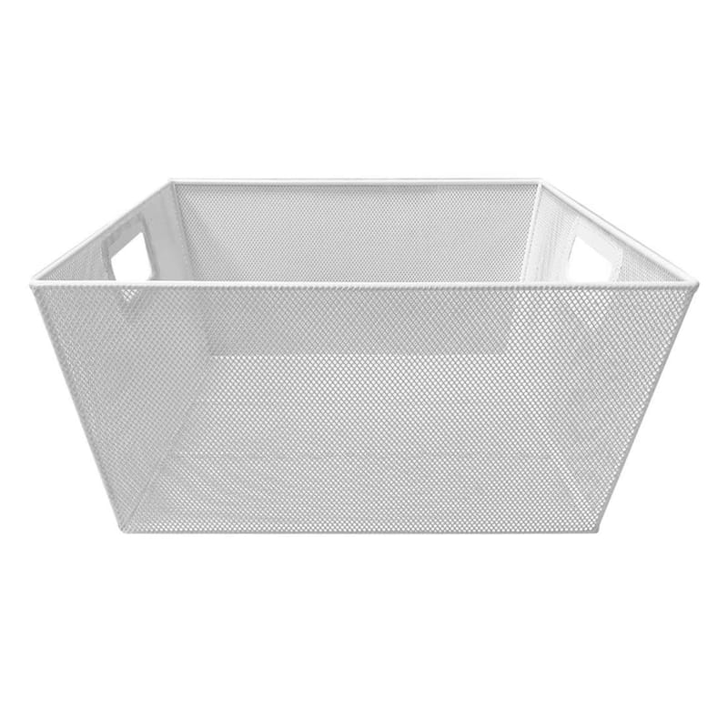 White Mesh Metal Pantry Basket