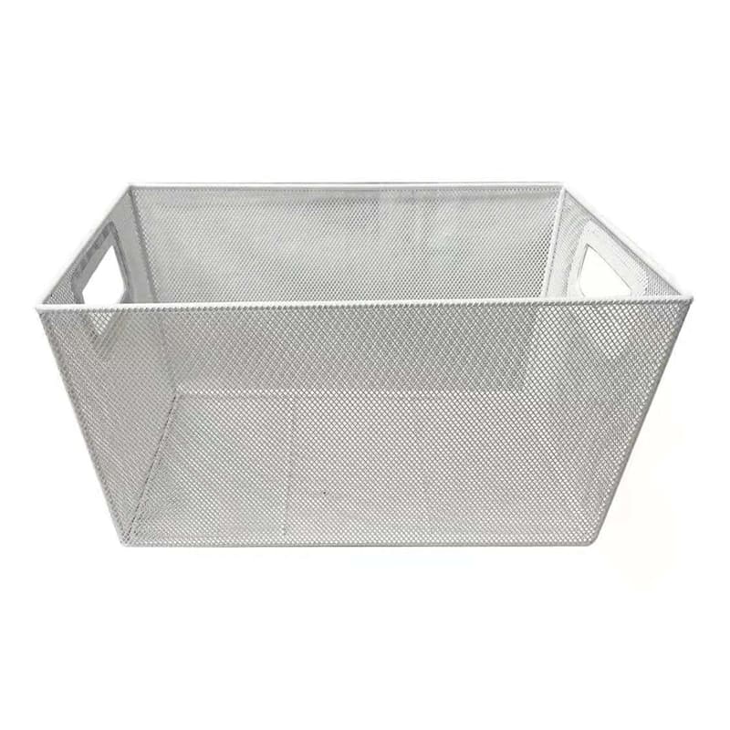 White Mesh Metal Pantry Basket