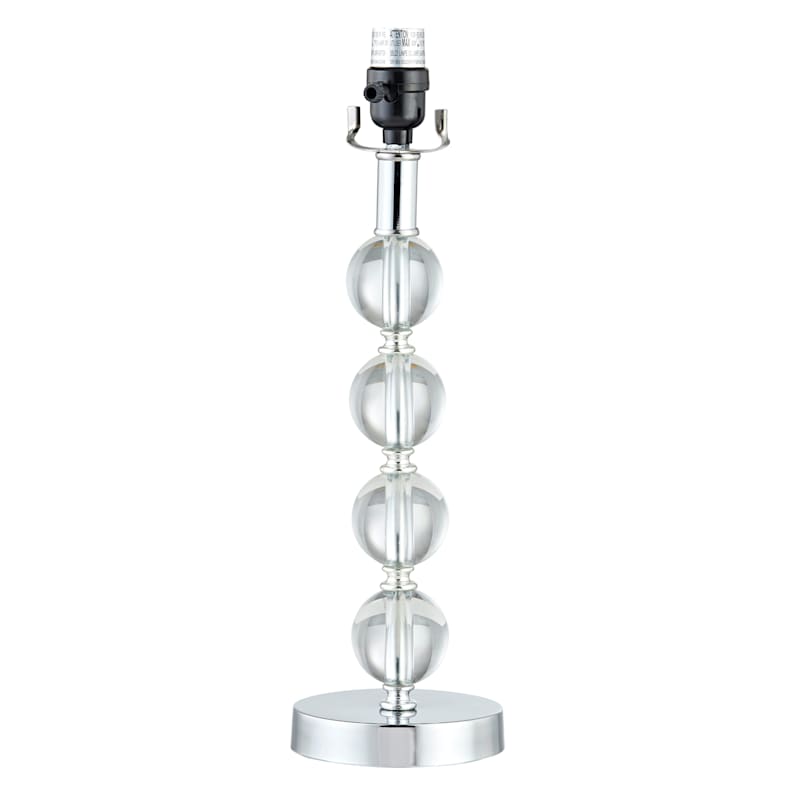 Laila Ali Silver Metal Lamp with Glass Globes, 17"