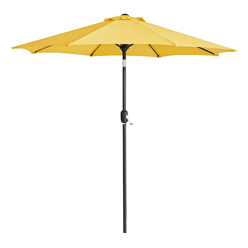 vaak Dom debat Yellow Outdoor Crank & Tilt Umbrella, 7.5'