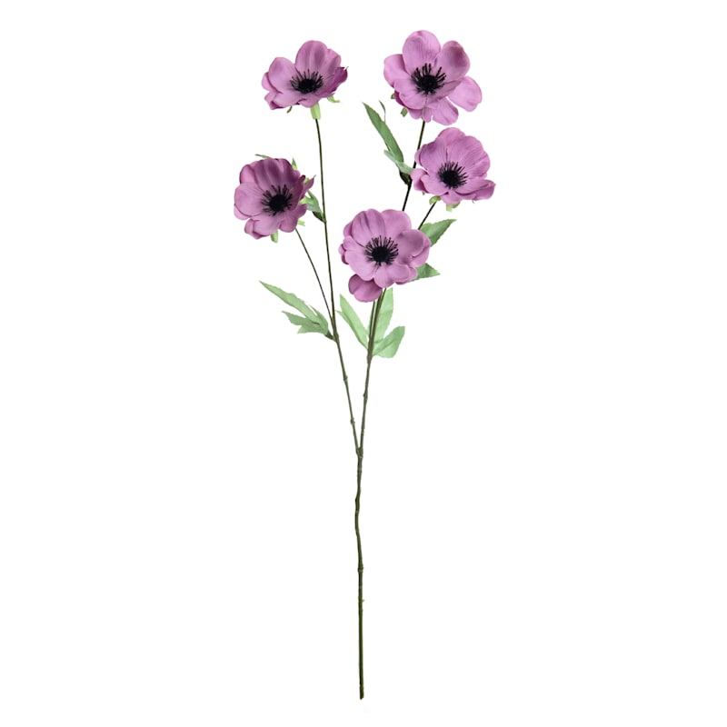 Purple Anemone Floral Stem, 26"