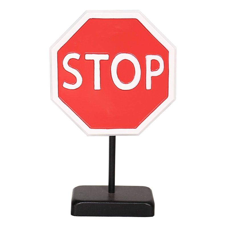Stop Sign Table Top Figurine, 10"