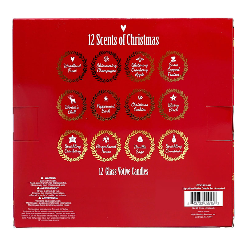 12 Scents of Christmas 12-Piece Votive Candle Set