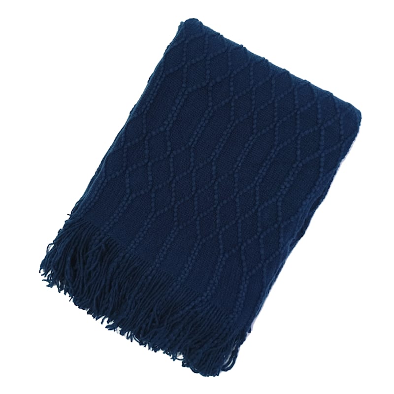 Beverly Poseidon Blue Throw Blanket, 50x60