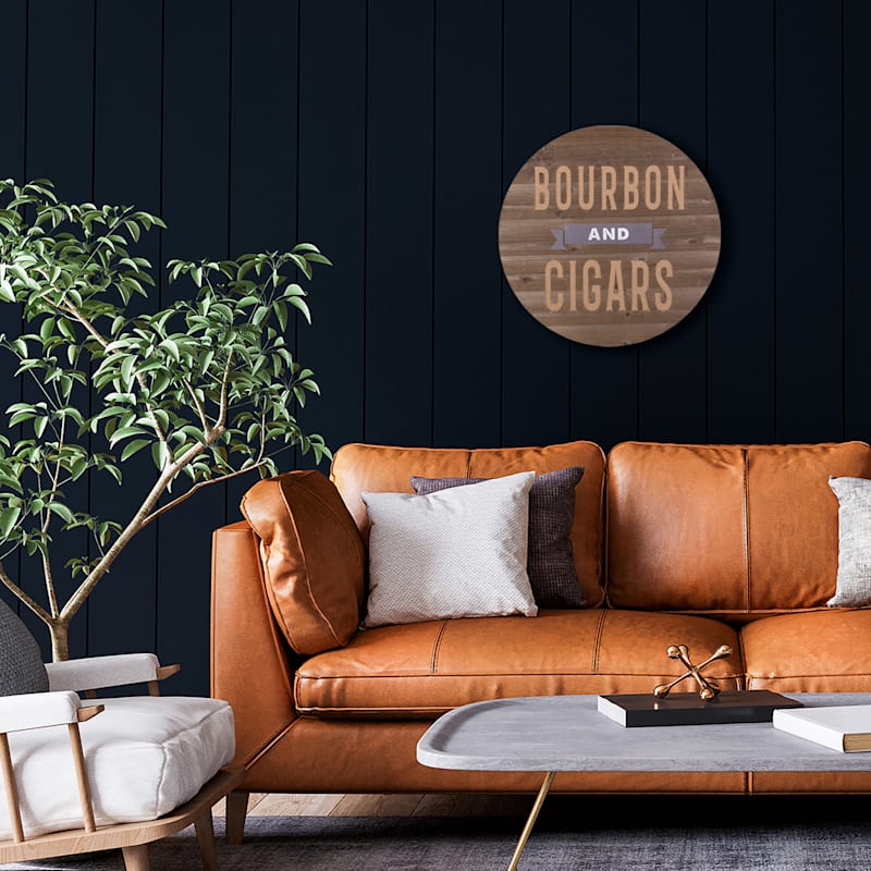 24X24 Bourbon Cigars Wall Art