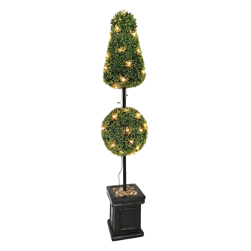 Pre-lit Cone & Ball Pine Christmas Tree Decor, 55"