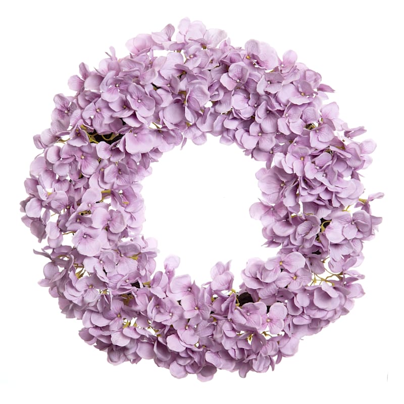 Purple Hydrangea Floral Wreath, 20"