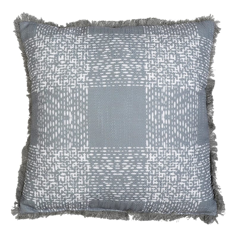 Grey 2025 fringe pillow