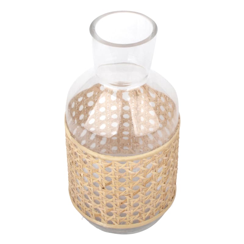 Grace Mitchell Cane Wrapped Glass Vase, 9"
