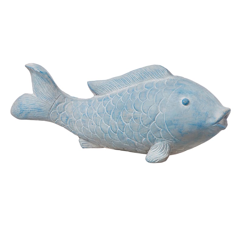 Outdoor Blue Fish Figurine, 25.5"