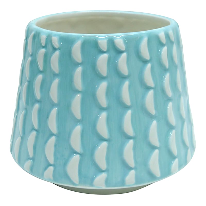 Light Blue Textured Ceramic Pot, 6"