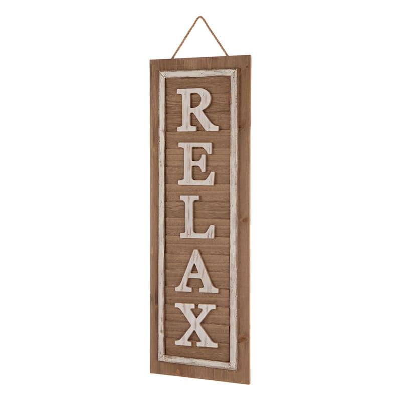 Natural Wooden Relax Porch Sign, 36"