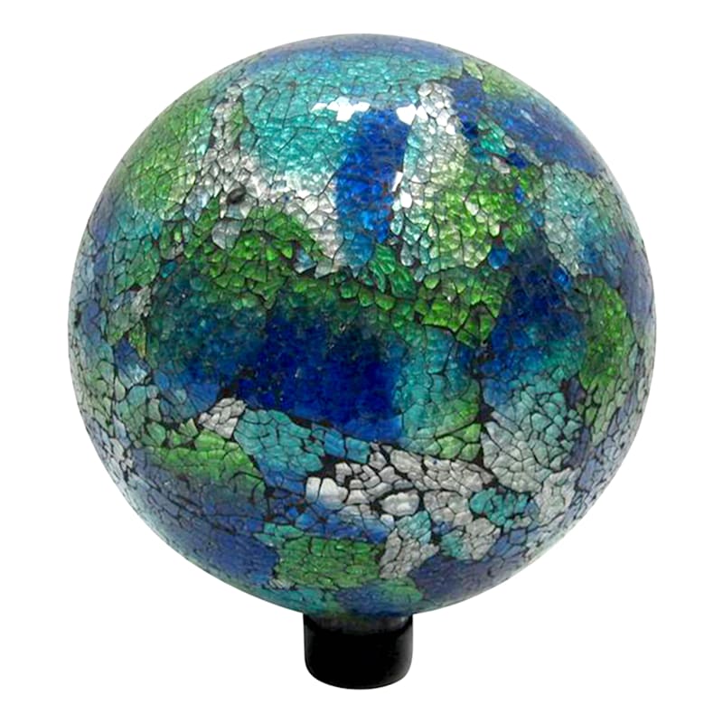 Blue & Green Mosaic Glass Gazing Ball, 10"