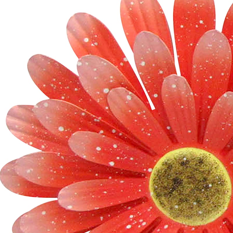 Red Metal Flower Wall Decor, 13"