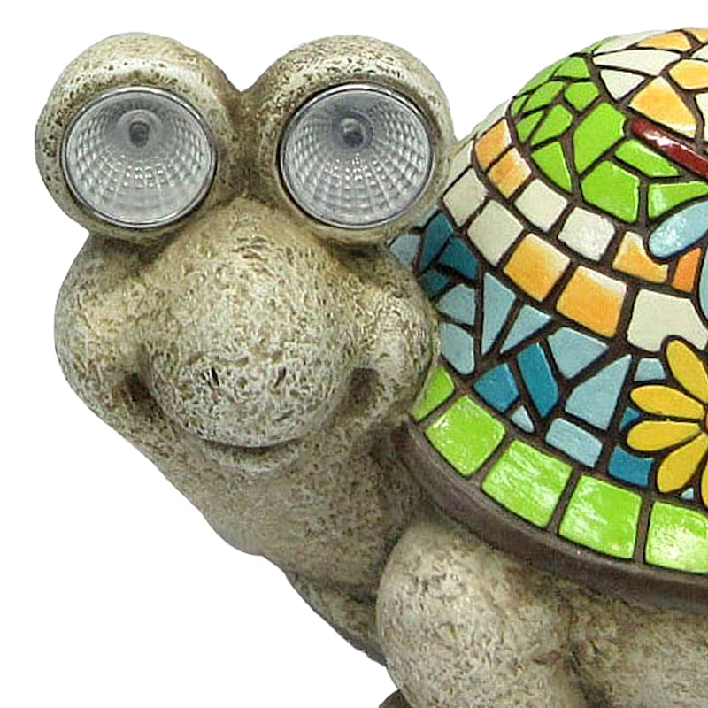 Outdoor Mosaic Turtle Solar Light Figurine, 10.5x7