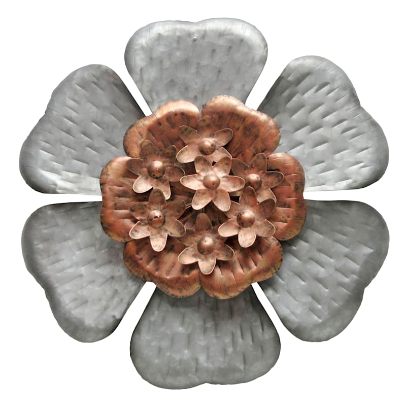 Copper & Metal Flower Wall Decor, 18"
