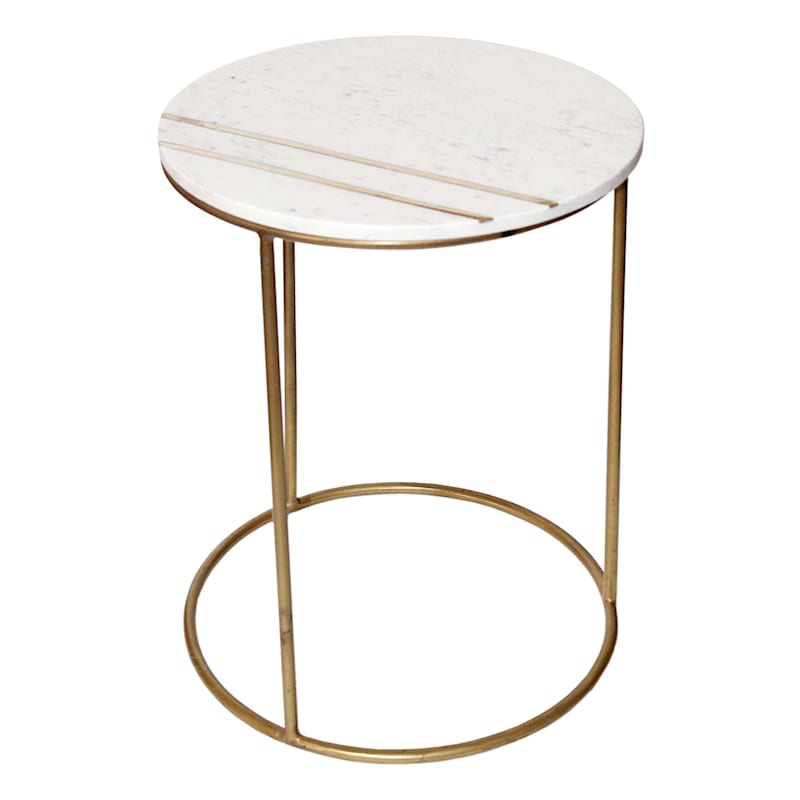Nst Marble Top Side Table Lg