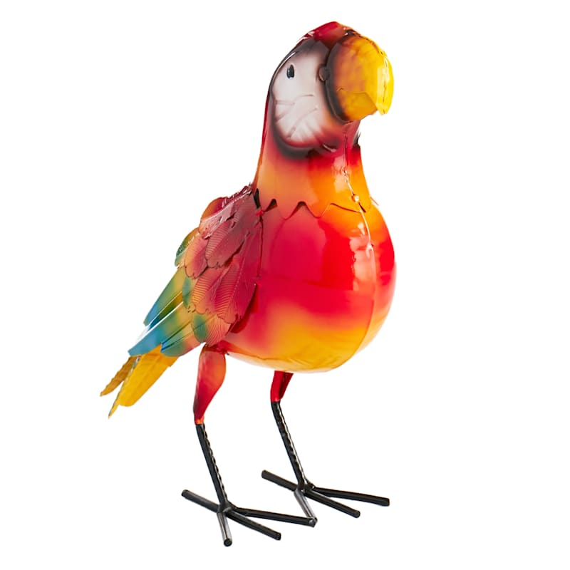Outdoor Metal Parrot Figurine, 12"
